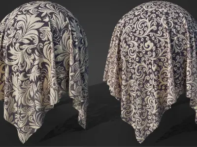 50 Lace Fabric Texture  Sbsar  VideoTutorial Vol01 3D model