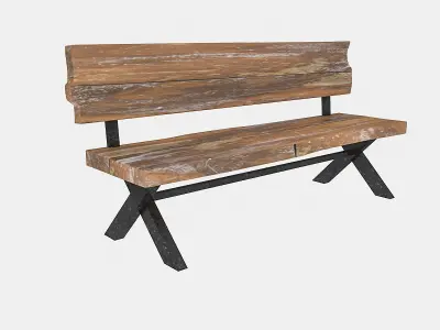 3D natural wood chair model Low-poly 3D model