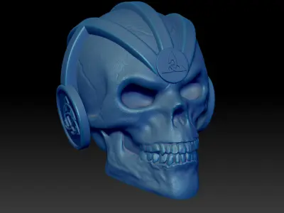 Modern-Celtic-Skull Decoration and Utility for Your Headphones 3D print model