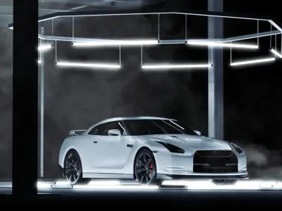 Dark Light Scene Low-poly 3D model