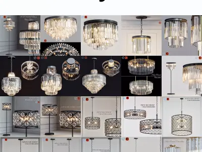 RH collection pendant lamp 3D model