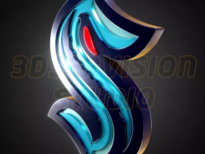 Seattle Kraken logo - Cinematic - 3D print 3D model