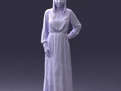 000352 Woman in Green Dress 3dp 3D print model