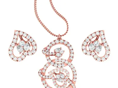 Pendant Earrings combo - 1125 3D print model