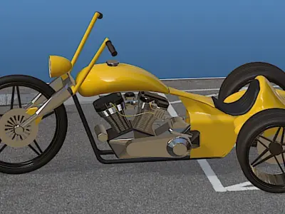 Harley Davidson Low-Rider Trike- High Poly 3D model