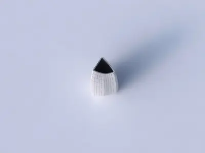 Vase curved tipping triangle 2 with distorted grid plates 3D print model