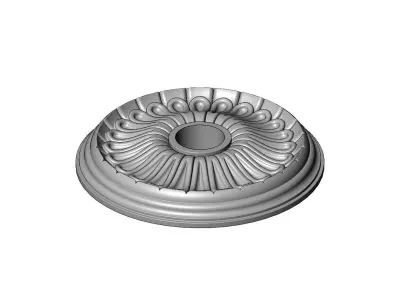 Carved leaf pattern classic 450mm medallion rosette relief 3D print model