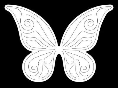 Butterfly Wings Neon Sign 3D model