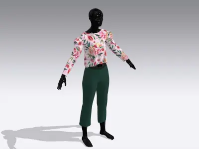 Woman Cloth Dress Low-poly 3D model