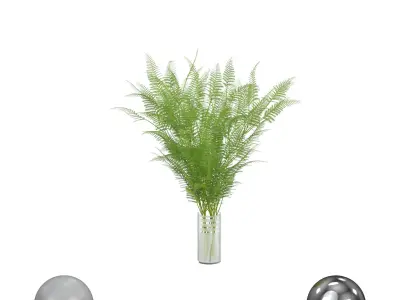 Fern Bouquet in Vase 3D model