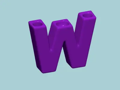 Vase W - Alphabet Vases Collection Letters - STL Printable 3D print model