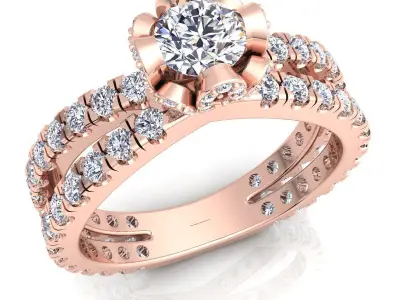Luxury Engagement Ring 3d Model and Render Detail  3D print model