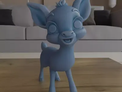 Adorable 3D Cartoon Deer Model for Home Decor 3D print model