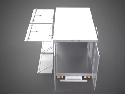 FREIGHT CUBE VAN BOX DROP SIDE TAILGATE REAR DOOR PICKUP TRUCK 3D model