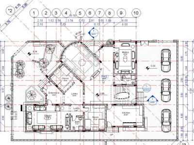 modern villa in revit 3D model