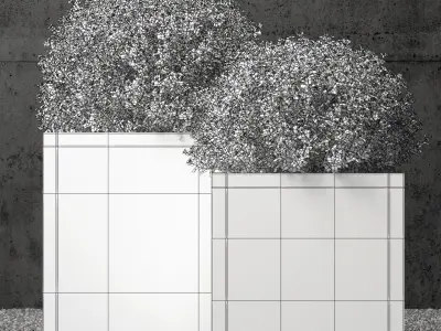 Restoration hardware estate zinc square planters 3D model