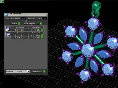 Diamond snowflake pendant 3D print model