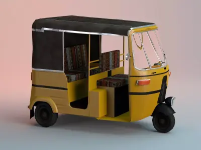 Tuk Tuk Rickshaw  Low-poly 3D model