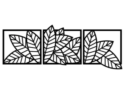 Leaf Flowers 2D Wall Decoration  3D print model