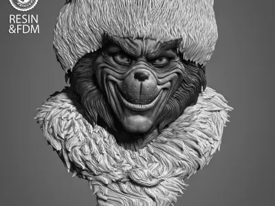 Wicked Movies Grinch Portrait Bust 3D print model