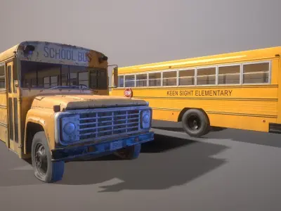 School Bus Low-poly 3D model