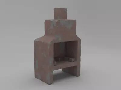 Barbecue wooden box Low-poly 3D model