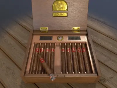 Cigars Box Low-poly 3D model