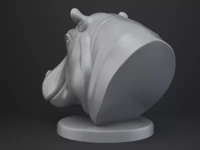 Hippopotamus Bust - Animal Figurine 3D print model