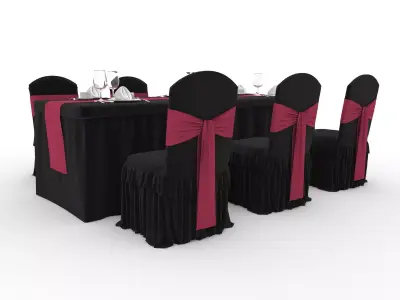 Banquet Table and Chair 133 3D model