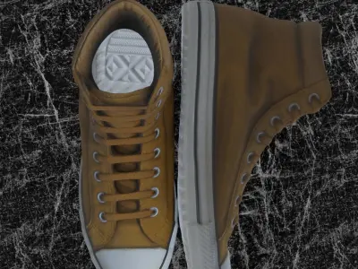 CONVERSE 3D SHOES - BROWN Low-poly 3D model