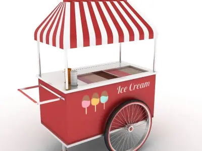 Ice cream and Hot dog Cart 3D model