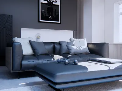 Living room interior 3D model purchase