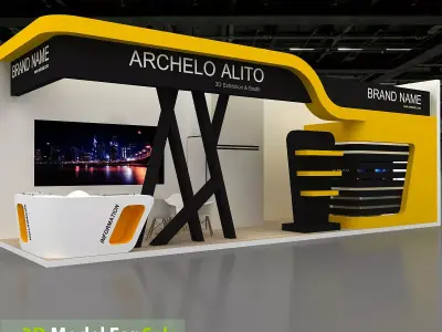 3d Exhibition Low-poly 3D model