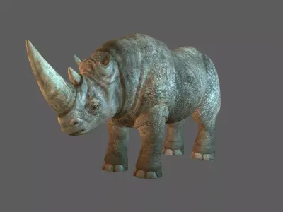 RHINO 3D RIG MODEL WITH TEXTURES 3D model