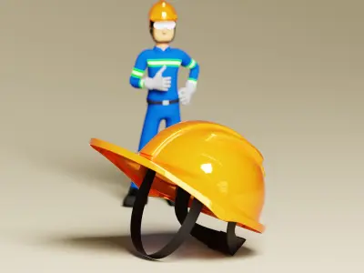 Safety Helmet 3D Model Low-poly 3D model purchase