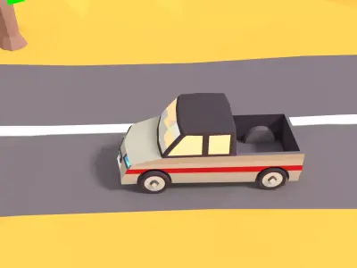 Free Low Poly Cartoon Truck Free low-poly 3D model