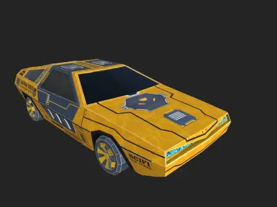 Scifi Car 2 Game Ready Lowpoly Low-poly 3D model
