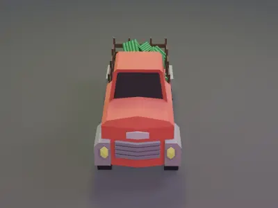 Watermelon Truck Low-poly 3D model