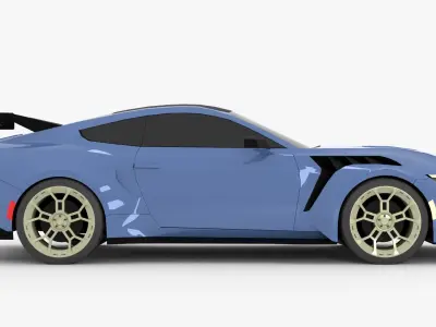 Mustang GTD Low-poly 3D model