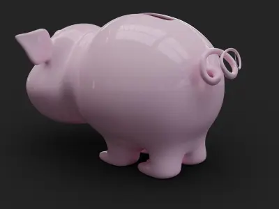 Pig Money Keeper Low-poly 3D model