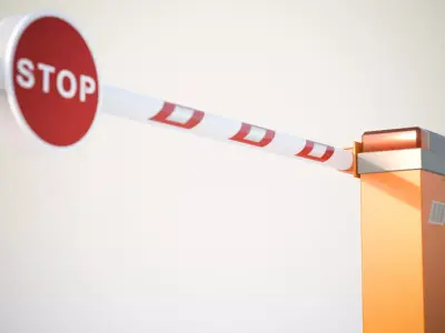 Road barrier 3D model