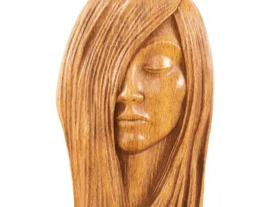 Wall decor female face 3D model