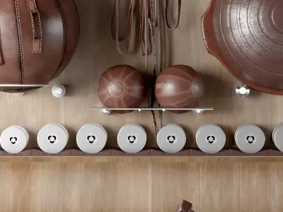 Home Gym Yoga Fitness Decoration Set 043 3D model