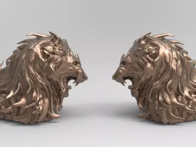 Lion King Roar Bust mirrored  3D model