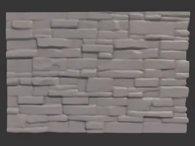 Dirt Covered Stone Wall Module 3D model