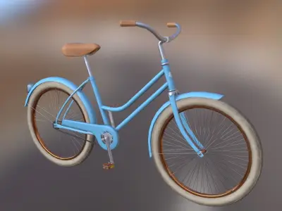 PBR Bicycle Low-poly 3D model LODs Low-poly 3D model