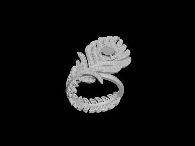BOUCHERON - PLUME DE PAON - RING - MEDIUM 3D print model