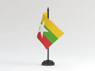 Table Flag Myanmar 3D model