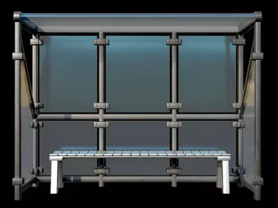 Game Ready Bus Stop 13 Low-poly 3D model