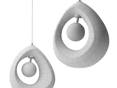 Wabi sabi lighting pendant lamp Low-poly 3D model